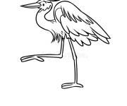 Coloriage H&eacute;ron aux longs pattes