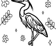 Coloriage H&eacute;ron avec des motifs
