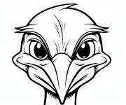 Coloriage H&eacute;ron bleu de cartoon