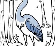 Coloriage H&eacute;ron dans la nature