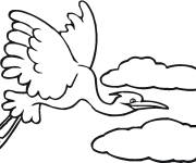 Coloriage et dessins gratuit H&eacute;ron en vol à imprimer
