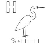 Coloriage H&eacute;ron et des cases du nom