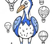 Coloriage H&eacute;ron et montgolfi&egrave;res &agrave; compl&eacute;ter