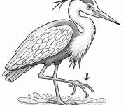 Coloriage H&eacute;ron levant sa patte