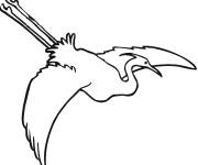 Coloriage et dessins gratuit H&eacute;ron ouvrant ses ailes dans le ciel à imprimer