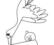 Coloriage et dessins gratuit H&eacute;ron porte un b&eacute;b&eacute; à imprimer