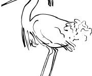 Coloriage H&eacute;ron stylis&eacute;
