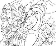 Coloriage H&eacute;ron zentangle