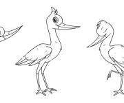 Coloriage Petit h&eacute;ron en diff&eacute;rentes positions