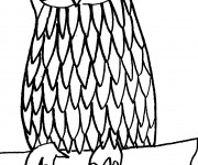 Coloriage et dessins gratuit Hibou debout à imprimer