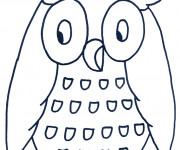 Coloriage Hibou en bleu