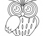 Coloriage Hibou en couleur