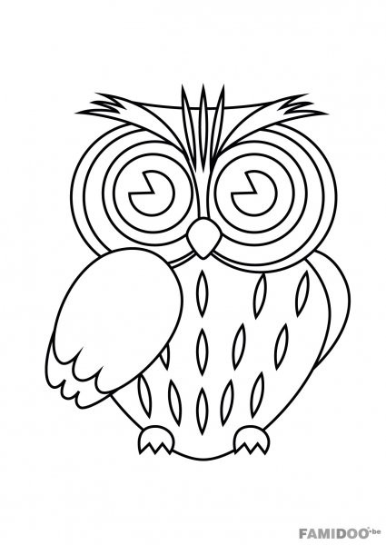 Coloriage Hibou En Couleur Dessin Gratuit à Imprimer