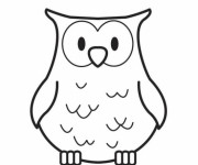 Coloriage et dessins gratuit Hibou facile à imprimer