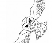 Coloriage et dessins gratuit Hibou facteur à imprimer