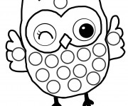 Coloriage Hibou levant les mains