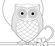 Coloriage Hibou vecteur