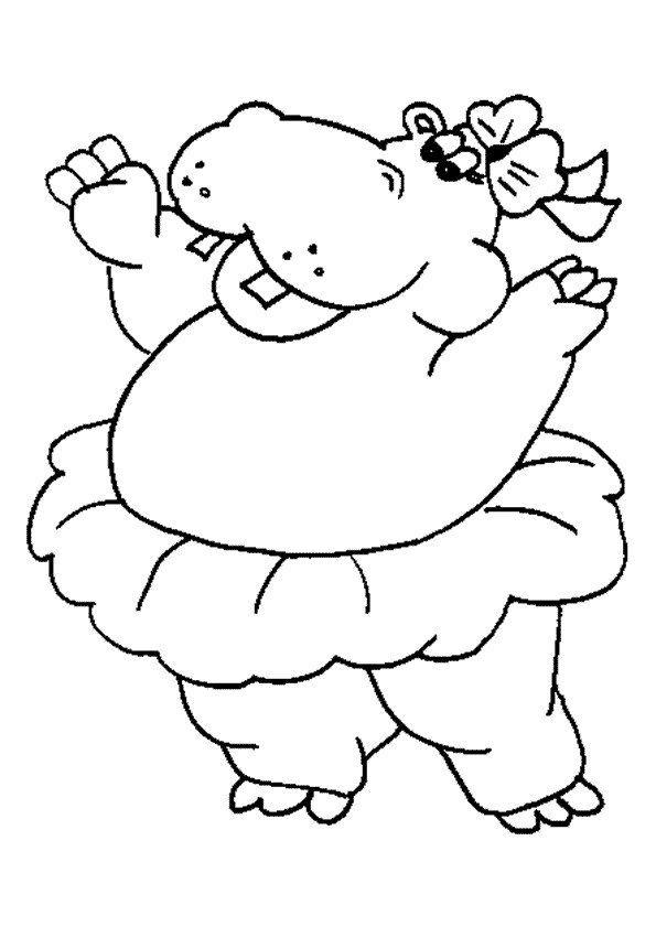 Coloriage et dessins gratuits Hippopotame danse le Ballet à imprimer