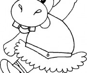 Coloriage et dessins gratuit Hippopotame en dansant à imprimer