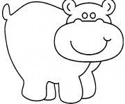 Coloriage Hippopotame pour enfant