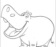 Coloriage Hippopotame rigolo