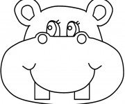 Coloriage Tête d'Hippopotame