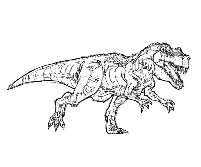 Coloriage et dessins gratuits Dinosaure effrayant de Jurassic Park à imprimer