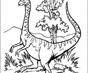 Coloriage Dinosaure herbivore dans la forêt