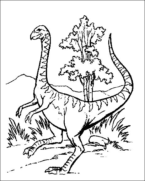 Coloriage et dessins gratuits Dinosaure herbivore dans la forêt à imprimer