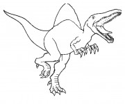 Coloriage Dinosaure ouvrant sa bouche