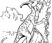 Coloriage Dinosaure sur l'arbre