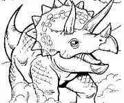 Coloriage Dinosaure Triceratops