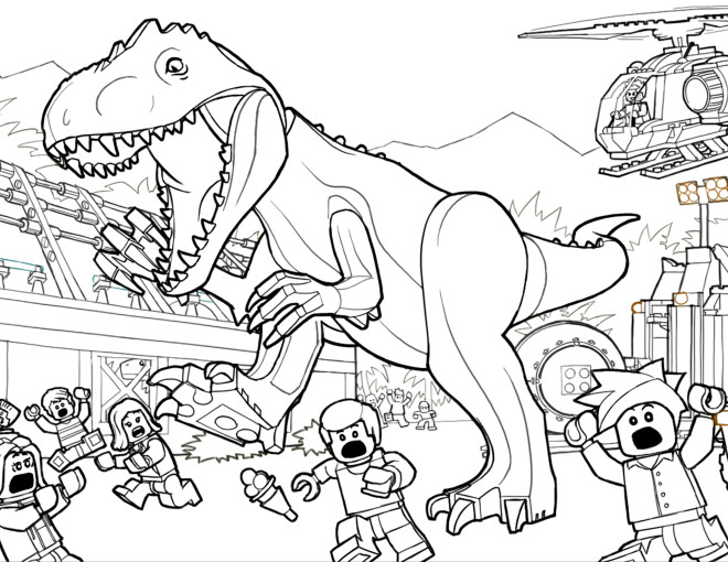 Coloriage Jurassic Park Lego Dessin Gratuit à Imprimer