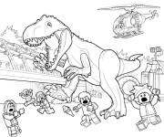 Coloriage Attaque de lego dinosaures