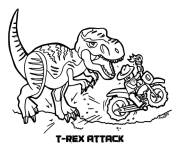 Coloriage et dessins gratuit Attaque de Trex à imprimer