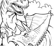 Coloriage Bataille de dinosaures de Jurassic World