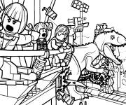 Coloriage Bataille de lego Jurassic World