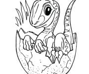 Coloriage B&eacute;b&eacute; dinosaure justement n&eacute;e