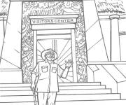 Coloriage Centre de visiteurs dans Jurassic World