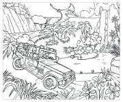 Coloriage D&eacute;couverte du monde jurassique pour les enfants
