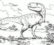 Coloriage Dinosaure cherchant une proie dans Jurassic World