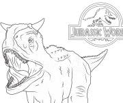 Coloriage Dinosaure et logo de Jurassic World