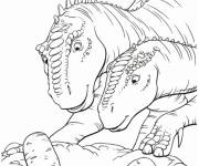 Coloriage Dinosaures en attendant la prog&eacute;niture