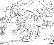 Coloriage Dinosaures sur la rivi&egrave;re de Jurassic World
