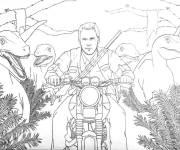 Coloriage Dompteur de dinosaures intr&eacute;pide dans Jurassic World