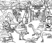 Coloriage Indominus contre T-Rex de Jurassic World
