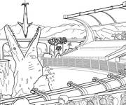 Coloriage Jurassique World et le spectacle de dinosaure aquatique