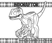 Coloriage Lego dinosaure de Jurassic World