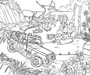 Coloriage Les explorateurs dans le Jurassic World
