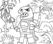 Coloriage Monde jurassique lego pour enfants